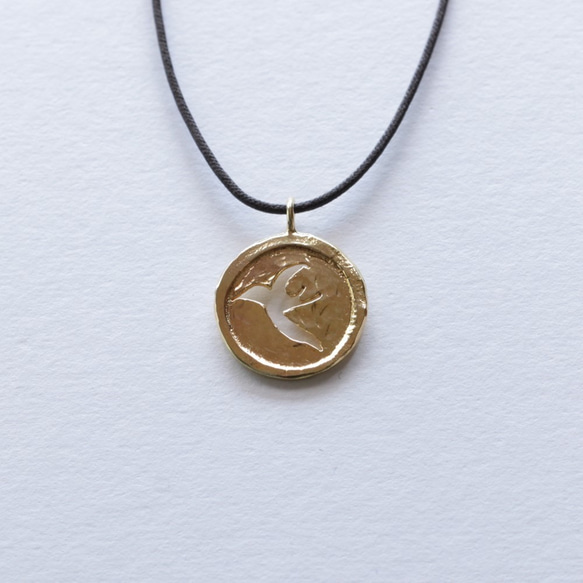 つばめメダル　真鍮｜ネックレス｜Ｎ090 4枚目の画像