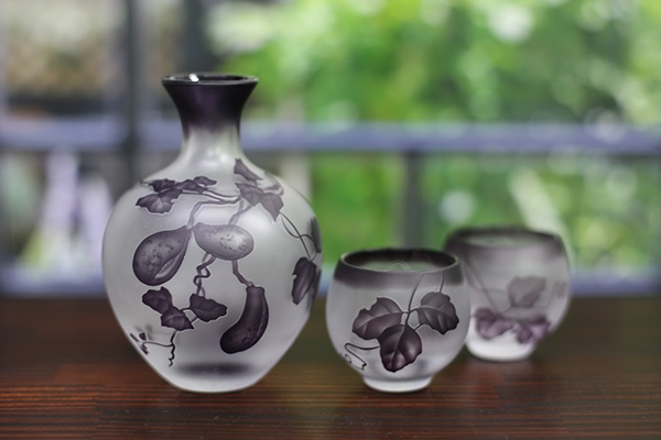 被せグラス酒器セット　あけび