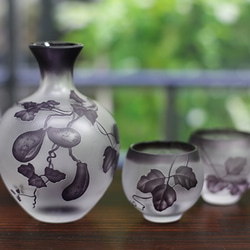 京焼・清水焼】京都 水野春陽窯 椿 酒器セット 二合徳利 おちょこ