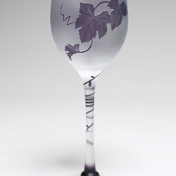ワイングラス　葡萄　紫の色被せグラス 3枚目の画像