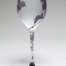 ワイングラス　葡萄　紫の色被せグラス 4枚目の画像