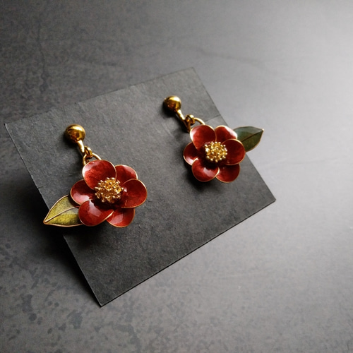 凛 RIN ピアス レディース 椿 ツバキ 花 フラワー かわいい 上品