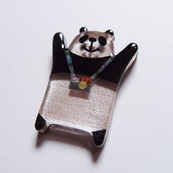 動物ミニブローチ(パンダ) 2枚目の画像