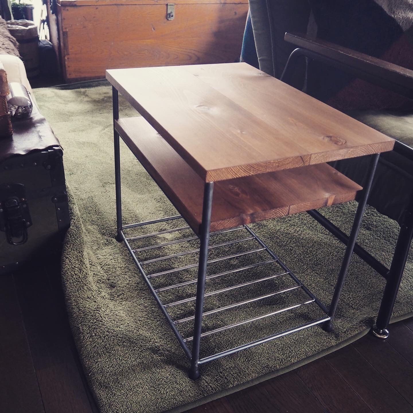 ⌘アイアンラック ⌘ サイドテーブル ハンドメイド　インダストリアル　アイアン家具　モダン　男前　無骨