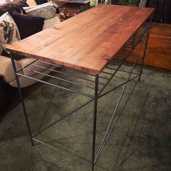 アイアン家具カフェデスクパソコン机男前無骨オーダーメイドモダン