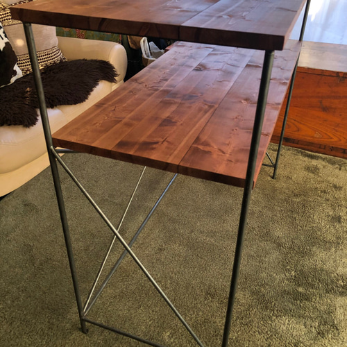 アイアン家具　男前テーブル　無骨　オーダーメイド　インダストリアル　カフェラック アイアン家具 カフェデスク パソコン 机 男前 無骨 オーダー