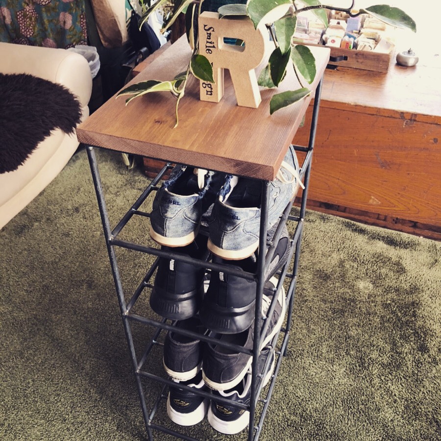 アイアン家具　シューズラック　シェルフ   男前　無骨　カフェ　オーダーメイド　ハンドメイド　和モダン　インダストリアル
