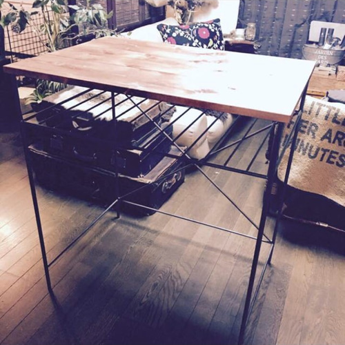 アイアンウッドテーブル デスク 無骨 男前 鉄家具 アンティーク TIG  