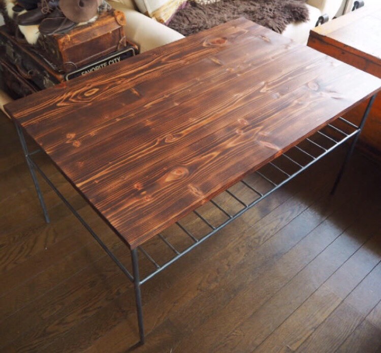 アイアンセンターテーブル  リビングテーブル  アイアン家具  ハンドメイド　カフェテーブル　オーダーメイド