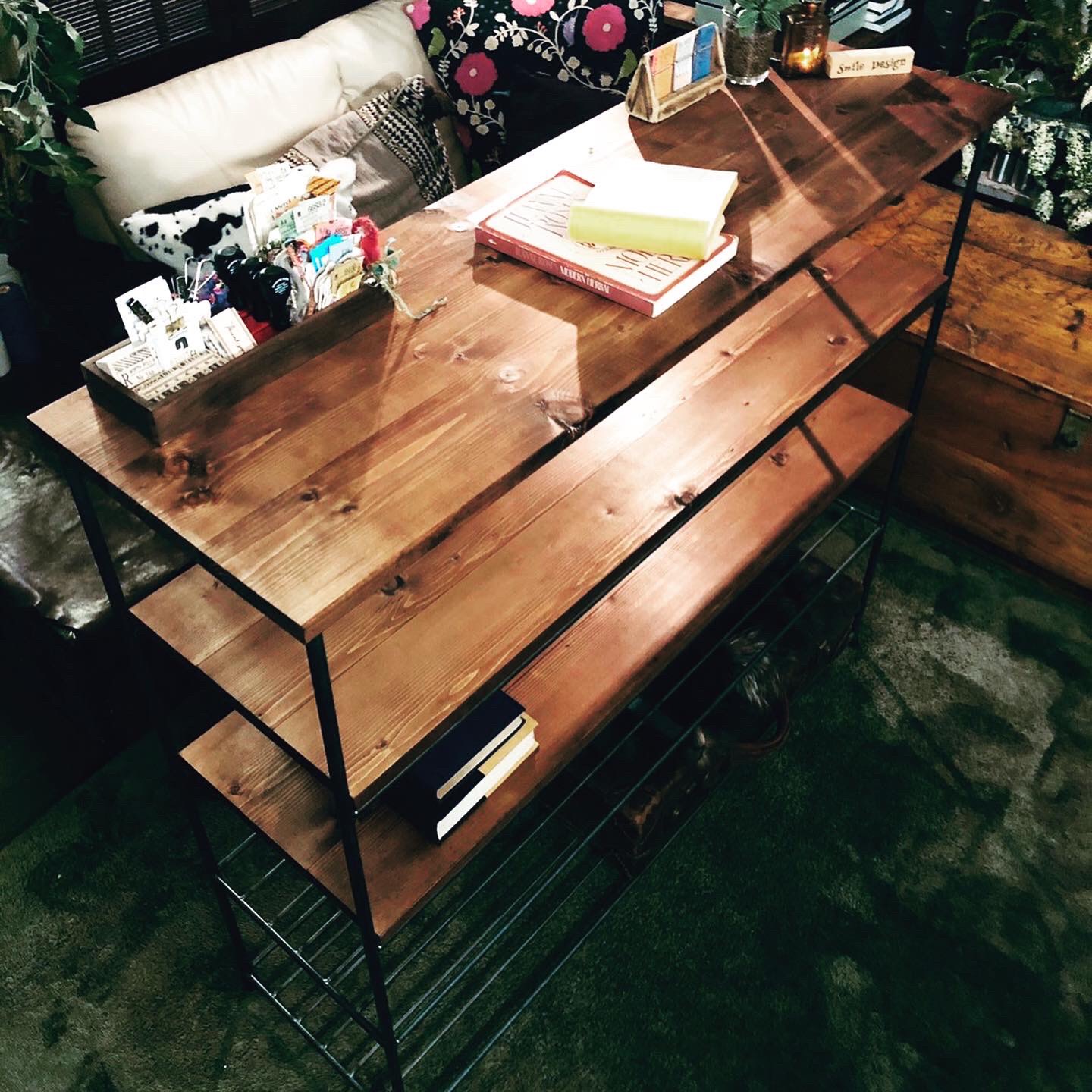 アイアンシェルフ   アイアン家具　棚　男前ラック　アンティーク レトロ　古材　コレクションラック　オーダーメイド 70,000円