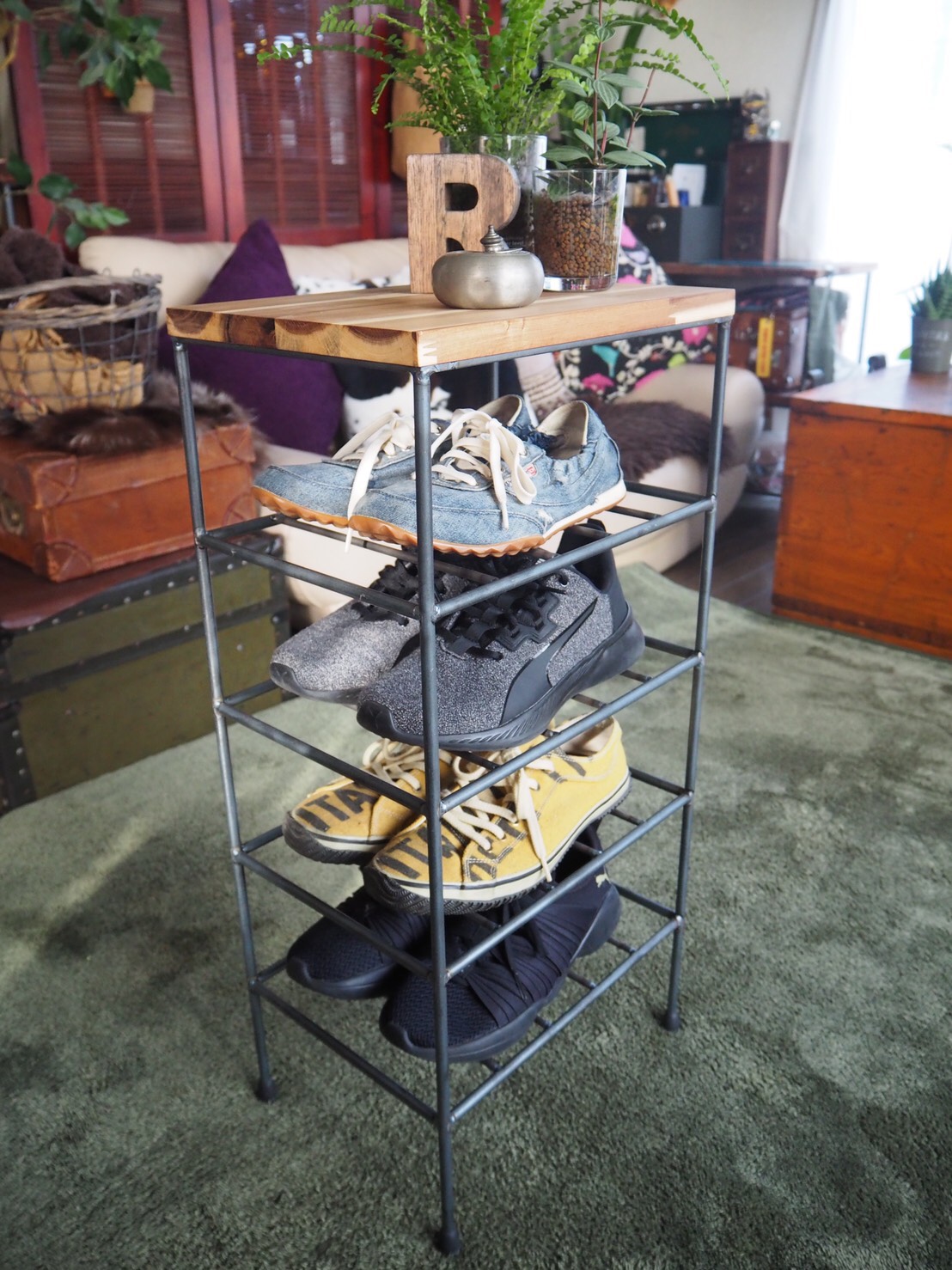 アイアン家具 シューズラック シェルフ 男前 無骨 オーダーメイド