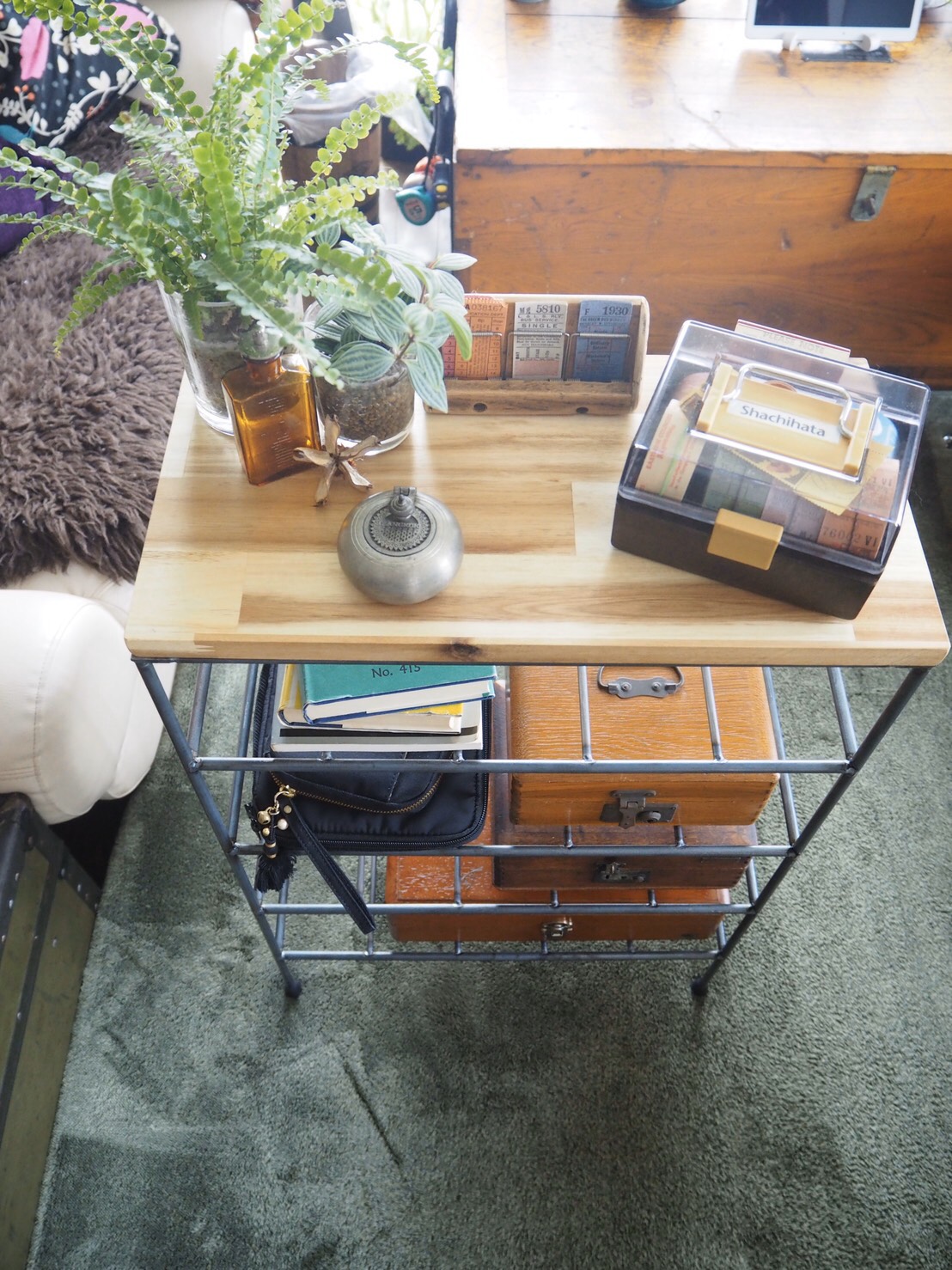 アイアン家具　シューズラック　シェルフ   男前チェスト　和モダン