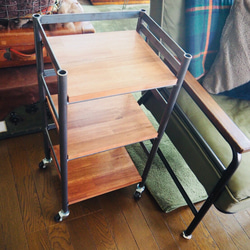 男前インテリア　ワゴン　美容室　キャスター付き　棚　インダストリアル　106 美容室ワゴン 男前 サロン 棚 ワゴンラック 美容室 キャスター