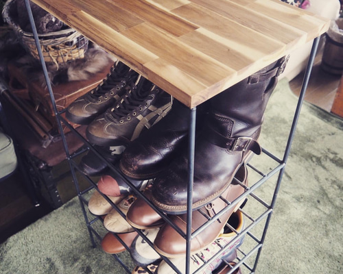 ⌘アイアンシューズラック⌘ハンドメイド作品 アイアン家具 男前