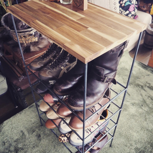 ⌘アイアンシューズラック⌘ハンドメイド作品 アイアン家具 男前