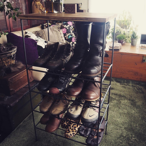 ⌘アイアンシューズラック⌘ハンドメイド作品 アイアン家具 男前