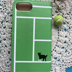 手帳型iPhone７プラスケース_テニスコート （芝タイプ） 2枚目の画像