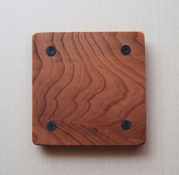 コースター　木製　屋久杉　無垢材　手作り 3枚目の画像