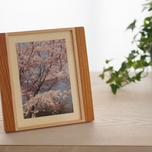 木のフォトフレーム・写真立て 無垢材の手作り 3種（欅・ｹﾔｷ、楓・ｶｴﾃﾞ