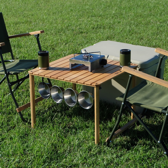 ロールトップテーブルS（60×60㎝） キャンプ アウトドア 1枚目の画像