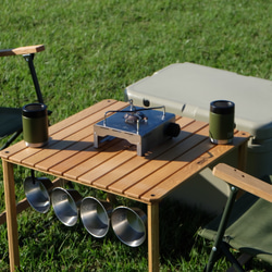 ロールトップテーブルS（60×60㎝） キャンプ アウトドア 2枚目の画像