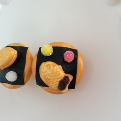 《送料無料》デコ海苔煎餅のちっちゃなバレッタ♡4cmＧ 3枚目の画像