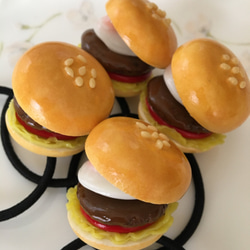 ハンバーガーのヘアゴム♡目玉焼き♡マル 3枚目の画像