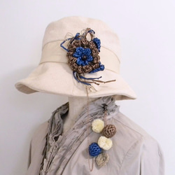 帽子，使其不交口稱讚風。胸衣帽夾，如配件[PL1235藍] 第1張的照片