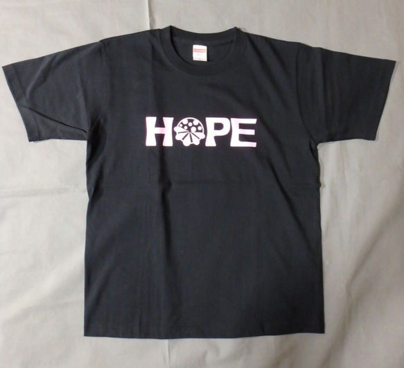 bluest　Tシャツ（M）　海　HOPE（ブラック×ピンク） 1枚目の画像