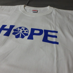 bluest　Tシャツ（M）　海　HOPE（ホワイト×ブルー） 2枚目の画像