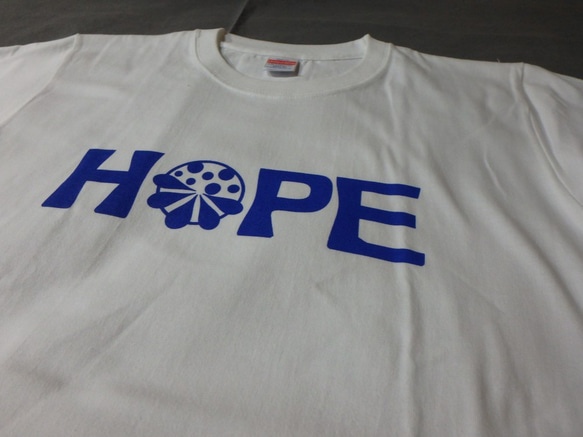 bluest　Tシャツ（M）　海　HOPE（ホワイト×ブルー） 2枚目の画像