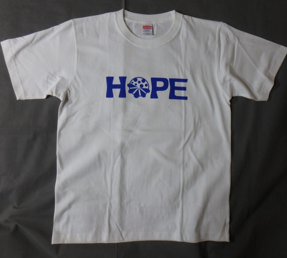 bluest　Tシャツ（L）　海　HOPE（ホワイト×ブルー） 1枚目の画像