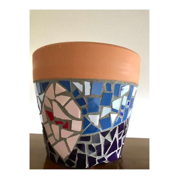 テラコッタ 鉢 モザイクタイル タイル 多肉植物 3枚目の画像