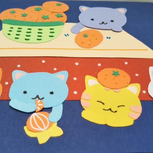 こたつでミカン！幸せだなぁニァーン メッセージカード kanade40 通販