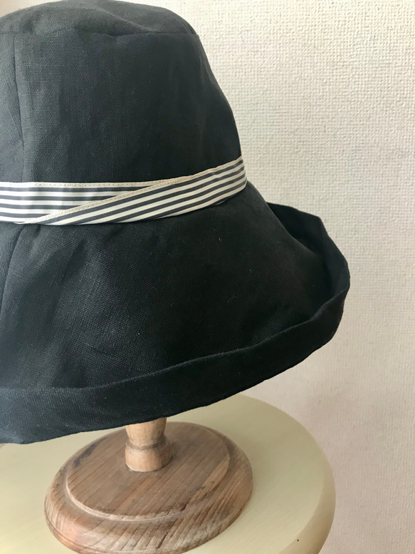 キャプリン帽子（ブラック） 2枚目の画像
