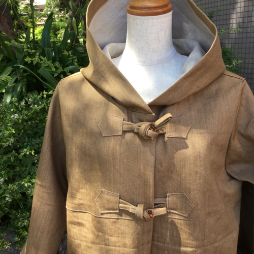 カフェラテ色のデニムのダッフルコート コート yokoyoko 通販