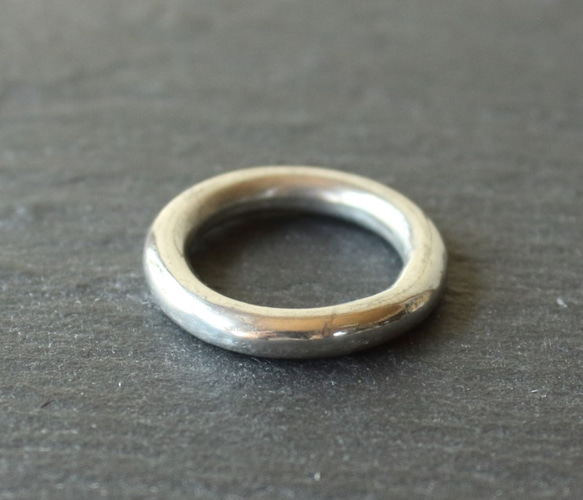 ◆錫 (スズ) × silver リング【Tin Ring 】刻印 名入れ 2枚目の画像