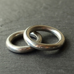 ◆錫 (スズ) × silver リング【Tin Ring 】刻印 名入れ 1枚目の画像