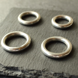 ◆錫 (スズ) × silver リング【Tin Ring 】刻印 名入れ 3枚目の画像