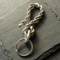 ◆錫 (スズ) × silver キーチェーン【Braid Tin Keychain 】 1枚目の画像