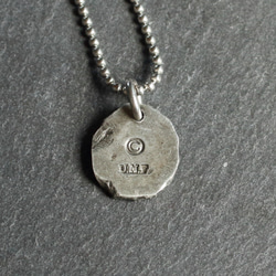 ◆錫 (スズ) × silver ネックレス【Stamped Tin Necklace #Horus】 3枚目の画像