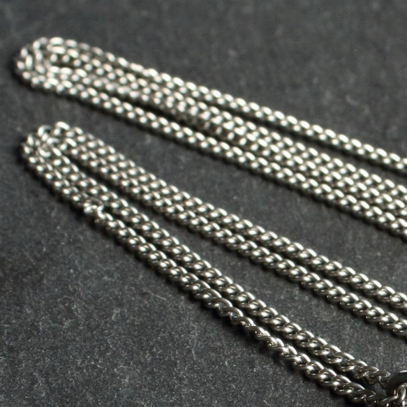 ◆錫 (スズ) × silver ネックレス【Stamped Tin Necklace #Mirium】 5枚目の画像