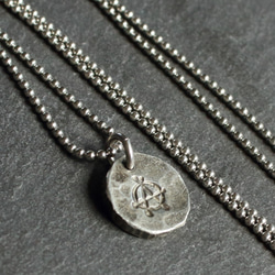 ◆錫 (スズ) × silver ネックレス【Stamped Tin Necklace #Anarchy】 1枚目の画像