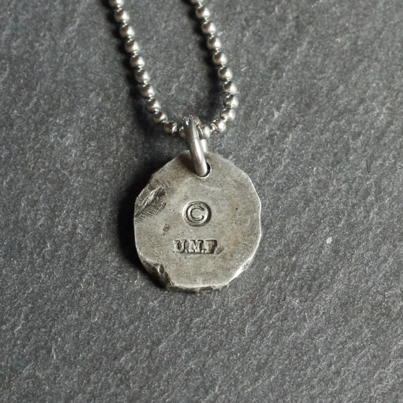 ◆錫 (スズ) × silver ネックレス【Stamped Tin Necklace #Anarchy】 3枚目の画像