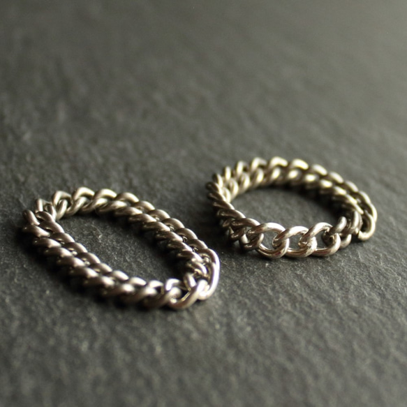 ◆silver×stainless リング【Chain Ring】 2枚目の画像