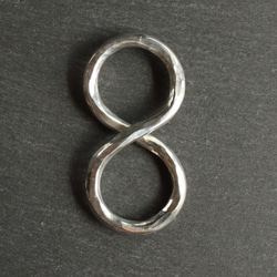 ◆錫 (スズ) × silver リング【Double Hammered  Tin Ring 】 3枚目の画像