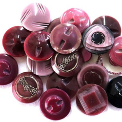 旧品番を３０％OFFしました　メーカー廃番品　ボタンセット　ピンク×パープル系２（１０組２０個入り）bt33-2 2枚目の画像
