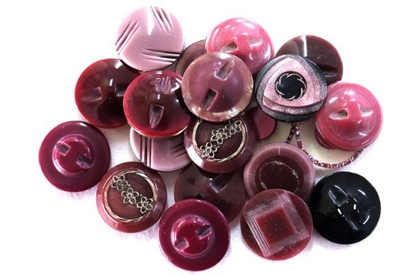 旧品番を３０％OFFしました　メーカー廃番品　ボタンセット　ピンク×パープル系２（１０組２０個入り）bt33-2 2枚目の画像