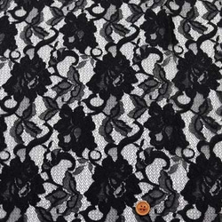 ラメ・ラッセルレース生地（ニットではありません）黒（約110ｃｍ×約50ｃｍ）【ハンドメイドのための小さな布】la750 1枚目の画像