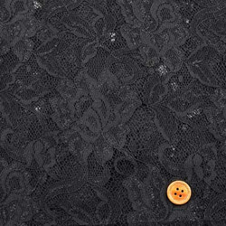 ラメ・ラッセルレース生地（ニットではありません）黒（約110ｃｍ×約50ｃｍ）【ハンドメイドのための小さな布】la750 3枚目の画像